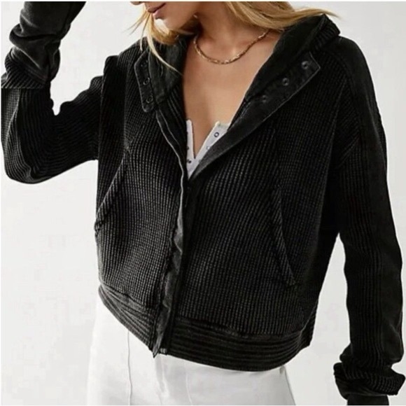 Free People Tops - FREE PEOPLE Mason Waffle Hoodie